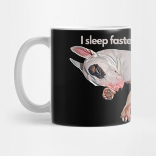 I sleep faster than you run, bullterrier, funny dog Mug